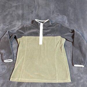 Gray/Green Men's Columbia 1/4 zip up sweater Large -  swtr028